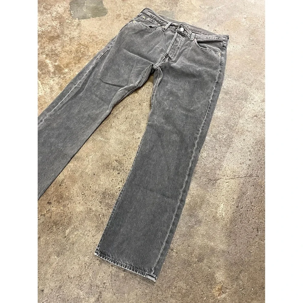 Levi's 501 Original Fit Coated Jeans Mens 33x30‎ Brown Denim Cotton Straight Leg